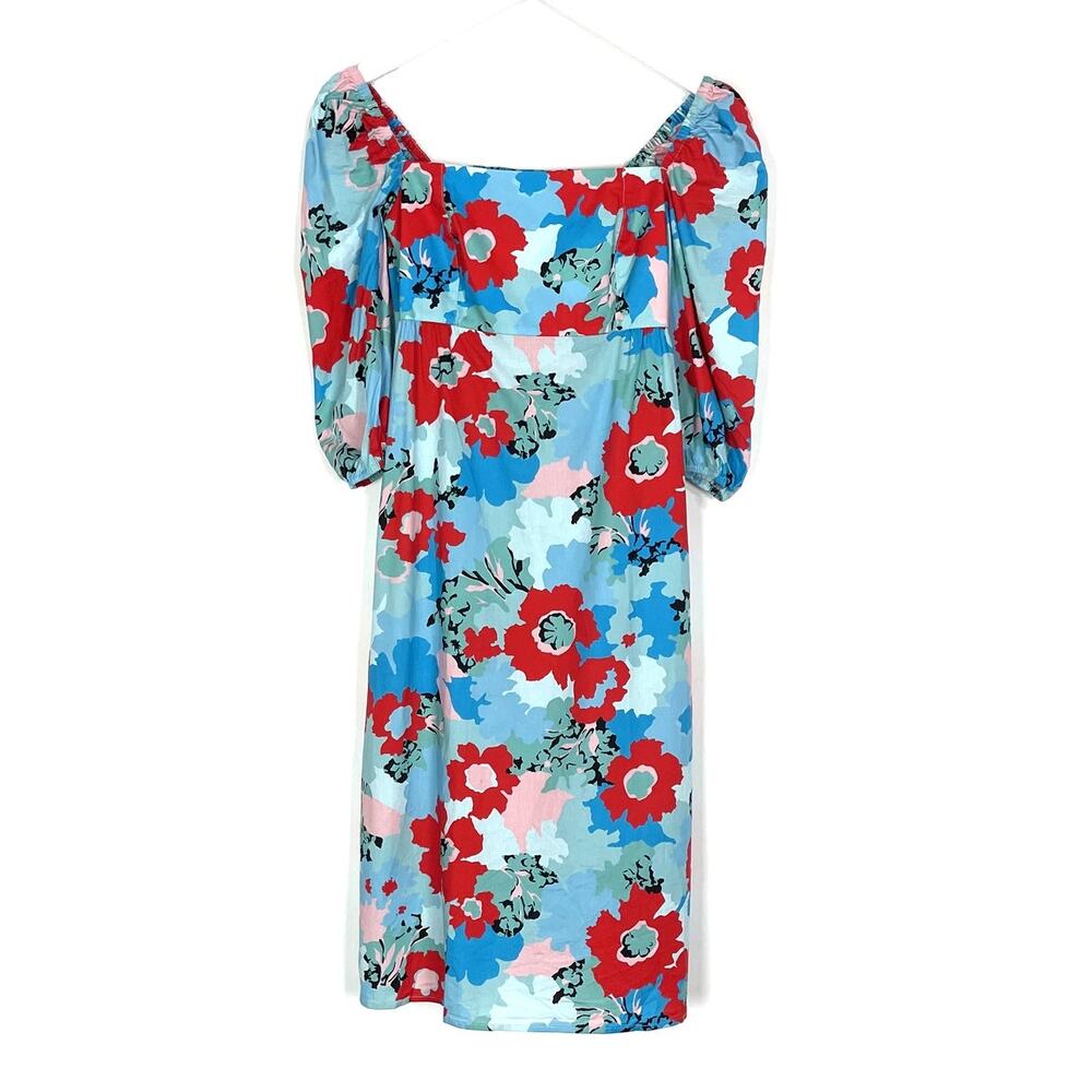 Tuckernuck Blue and Red Floral Long Sleeve Dress
